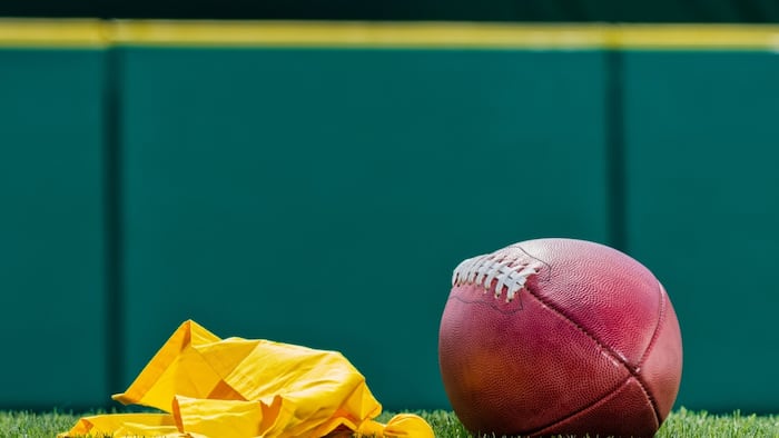 Football and penalty flag