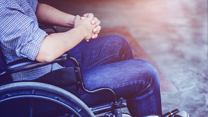 Muscular dystrophy wheelchair user