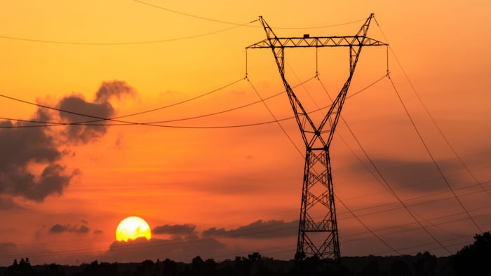 Pylon against sunset