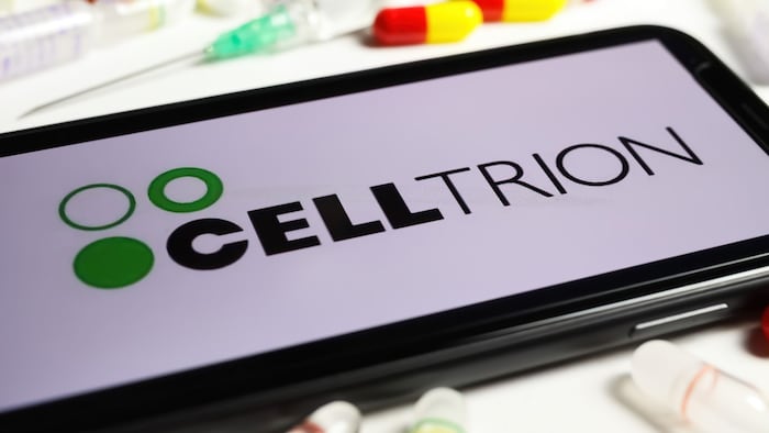 Celltrion logo on smartphone