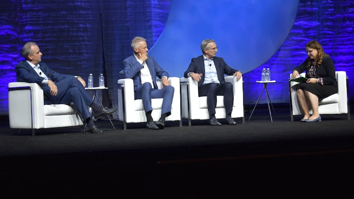Peter Arduini, Michael Mahoney, Roy Jakobs, and Joanne Wuensch took the stage during The Medtech Conference in Toronto.
